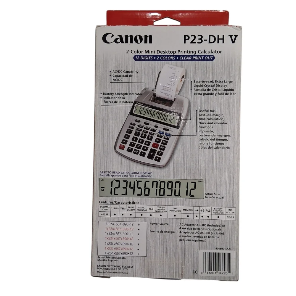 Canon P23-DH V 2- Color Mini Destop Printing Calculator